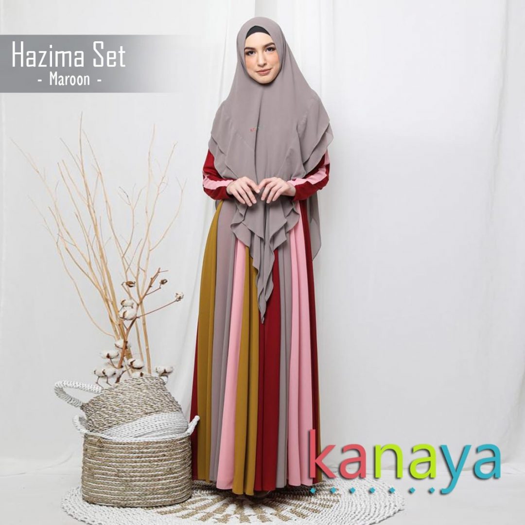 kanaya dress hazima maroon-ahzanimuslimstore