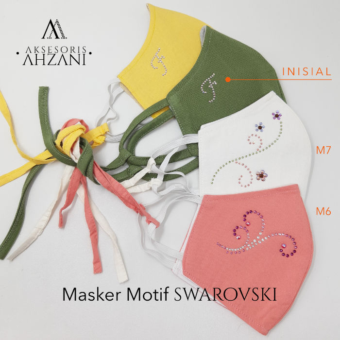 masker motif swarovski ahzanimuslimstore yogyakarta